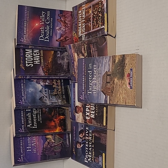 10 Large Print Love Inspired Suspense Inspirational Romance Paperback Books - Picture 1 of 16